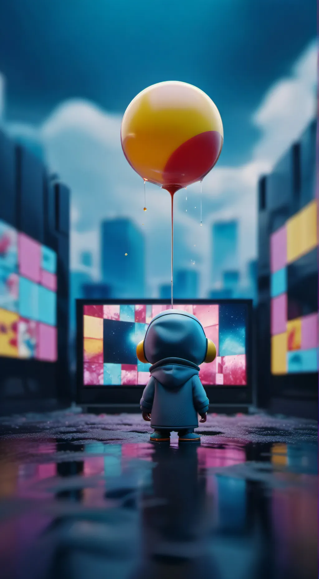 ai character: tv woman background