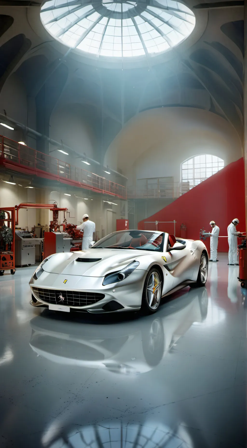 ai character: Ferrari Foundry background