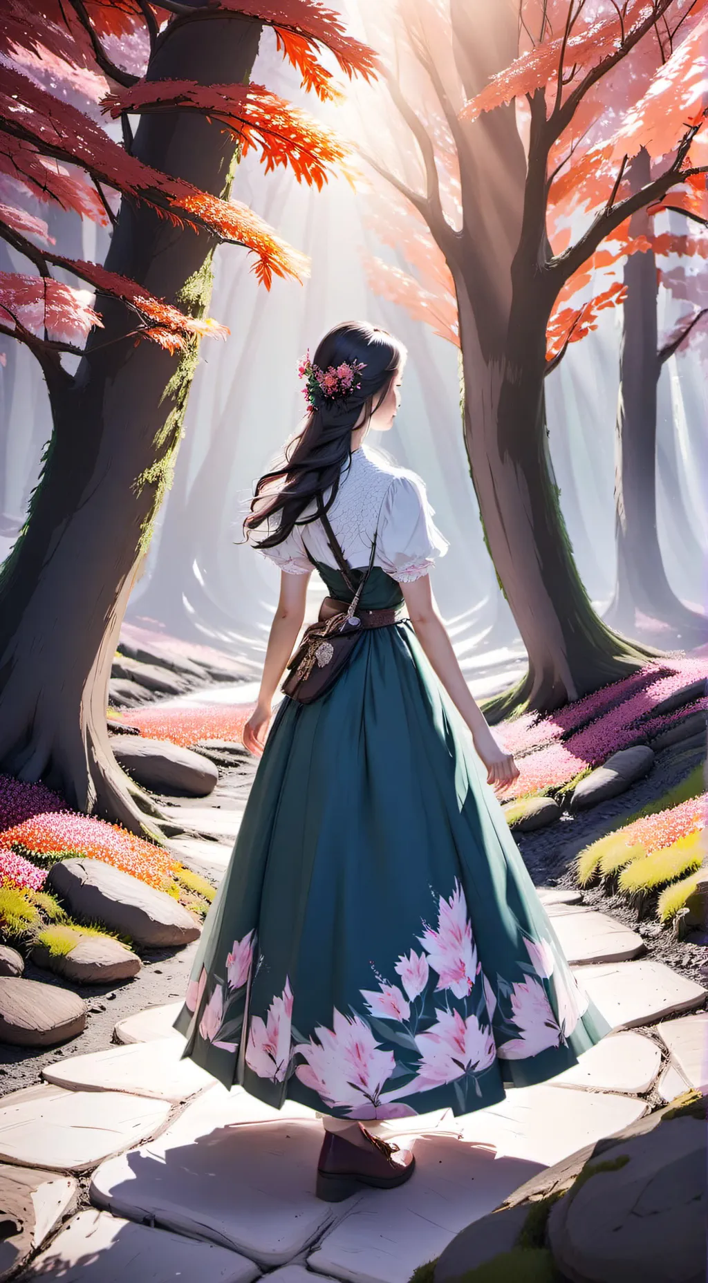 ai character: Moon n_blossom background