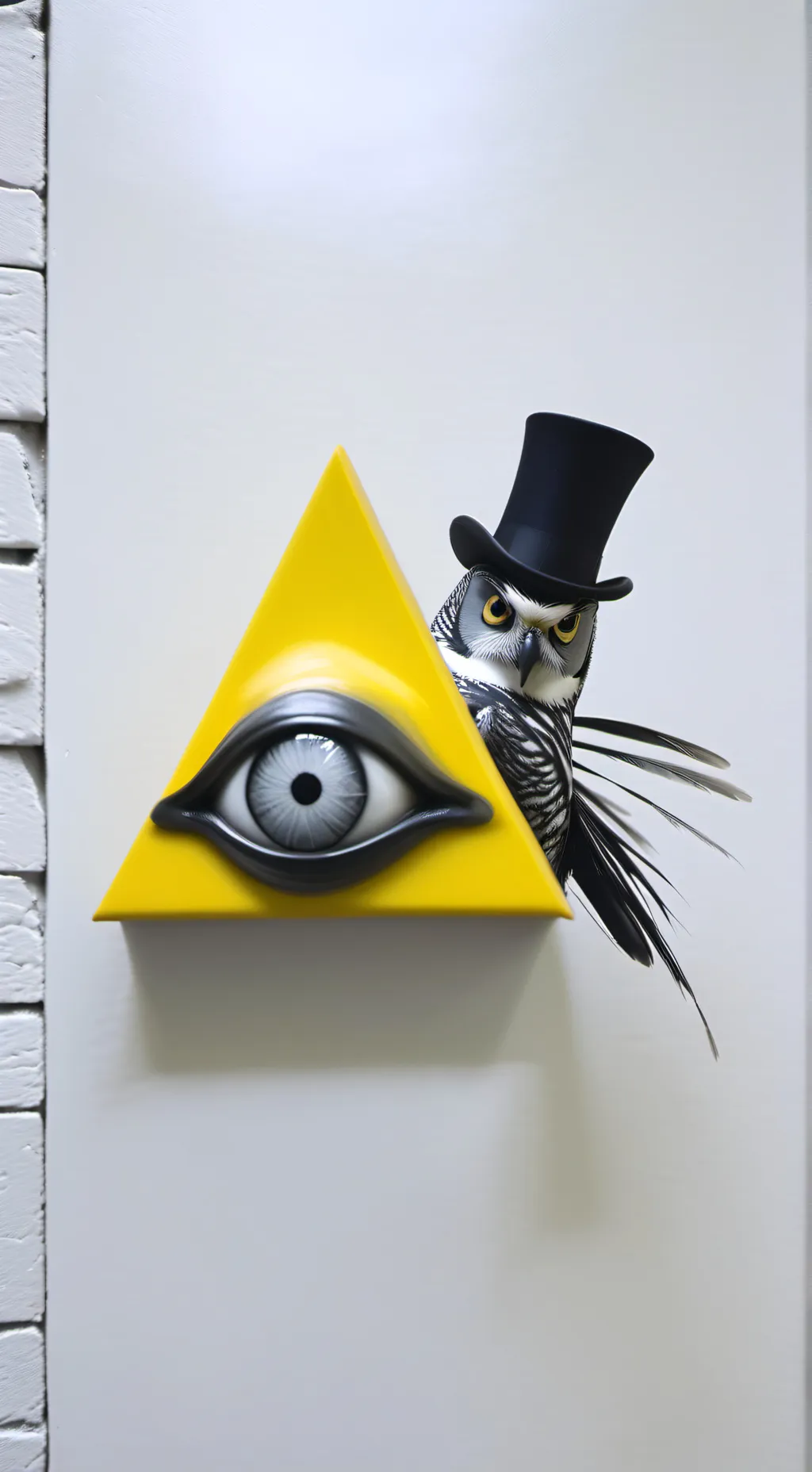 ai character: 🟡🔺️👁😵😵 Bill Cipher background