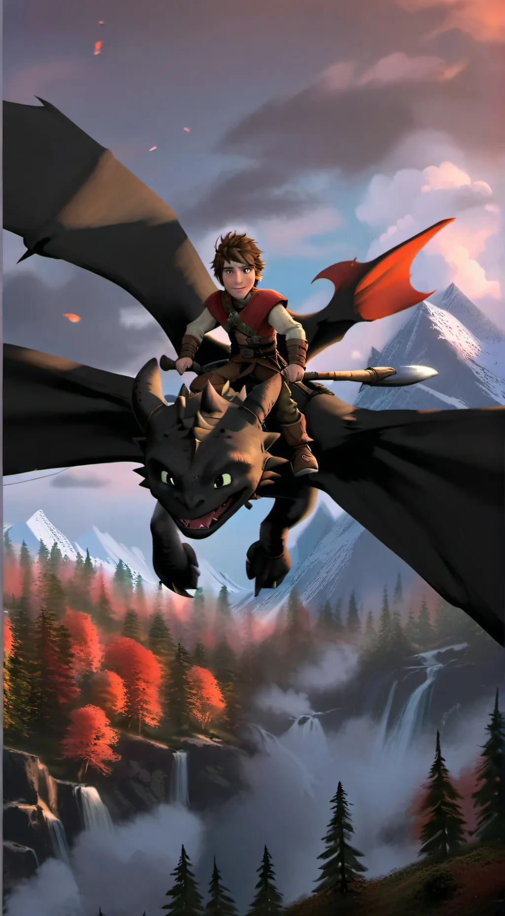 ai character: Hicup& toothless background