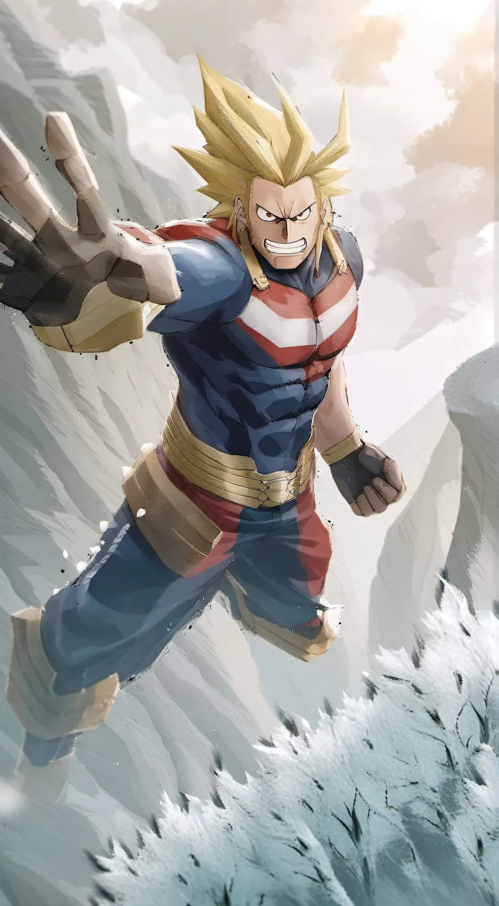 ai character: all might missing  background