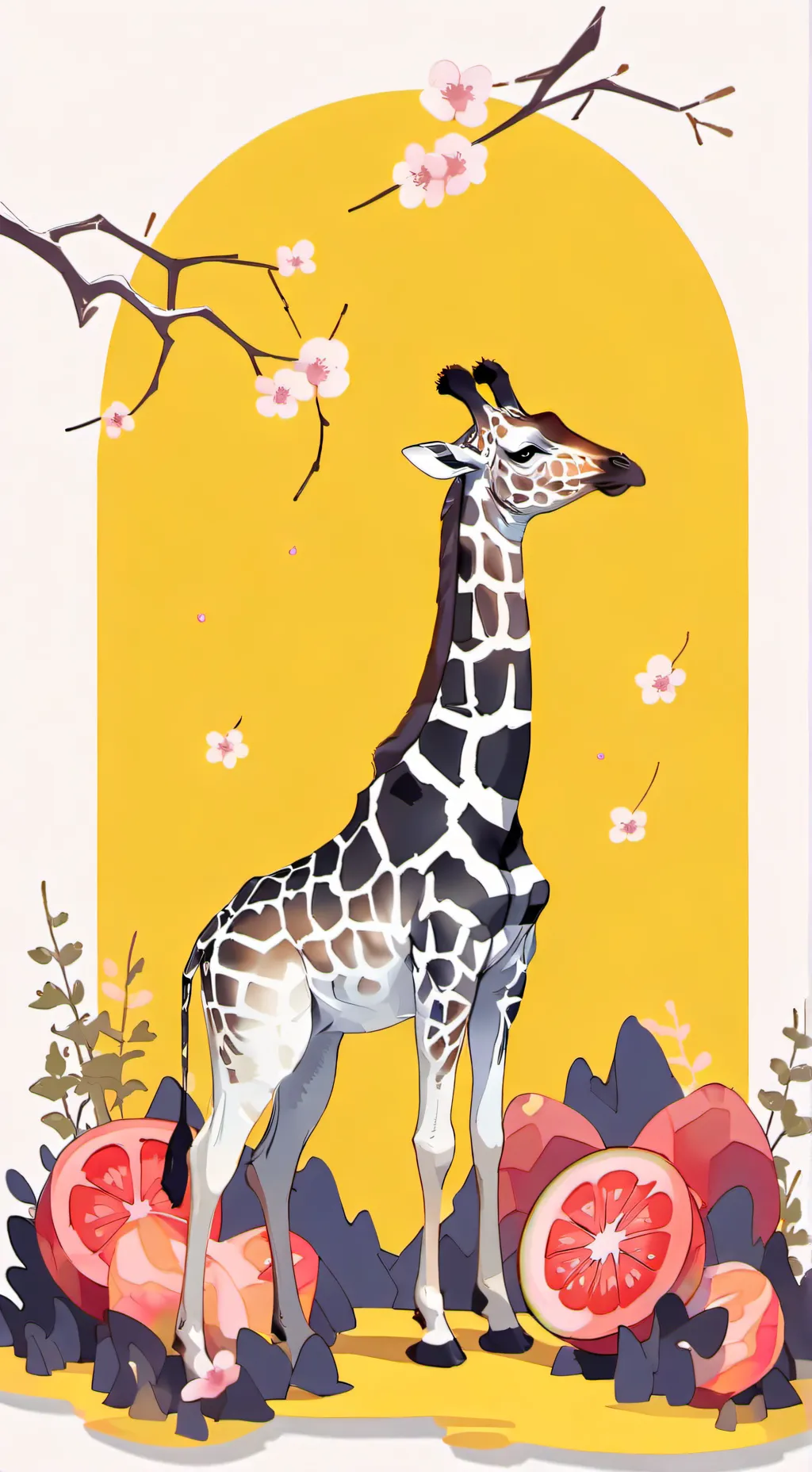 ai character: Giraffe  background