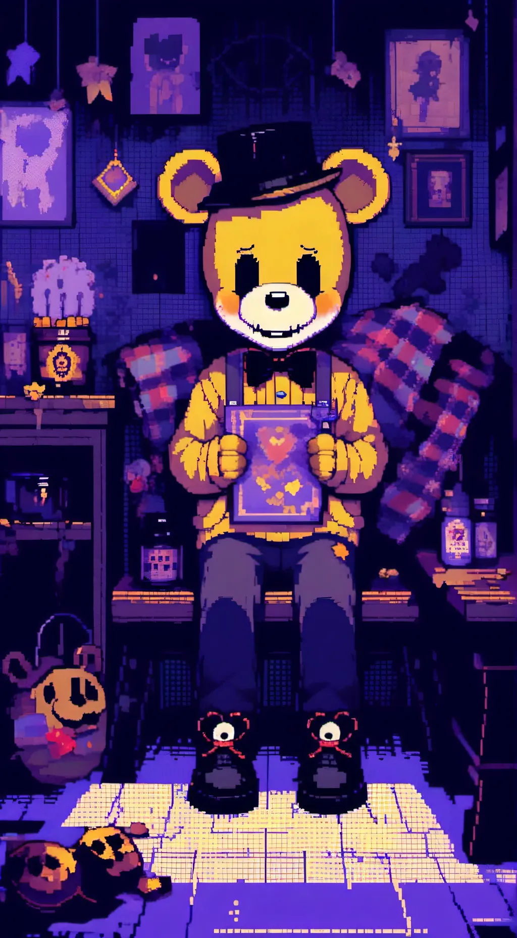 ai character: Michael afton fred background