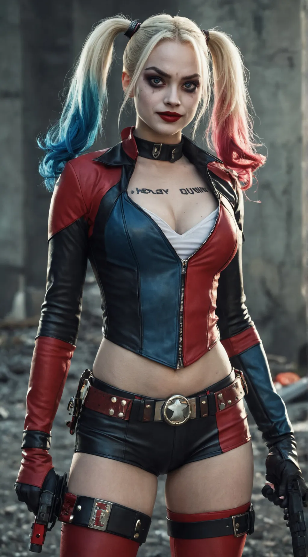 ai character: Hero Harley Quinn background