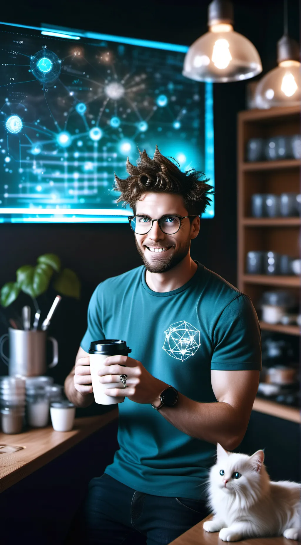ai character: The Quantum Latte Theorist background