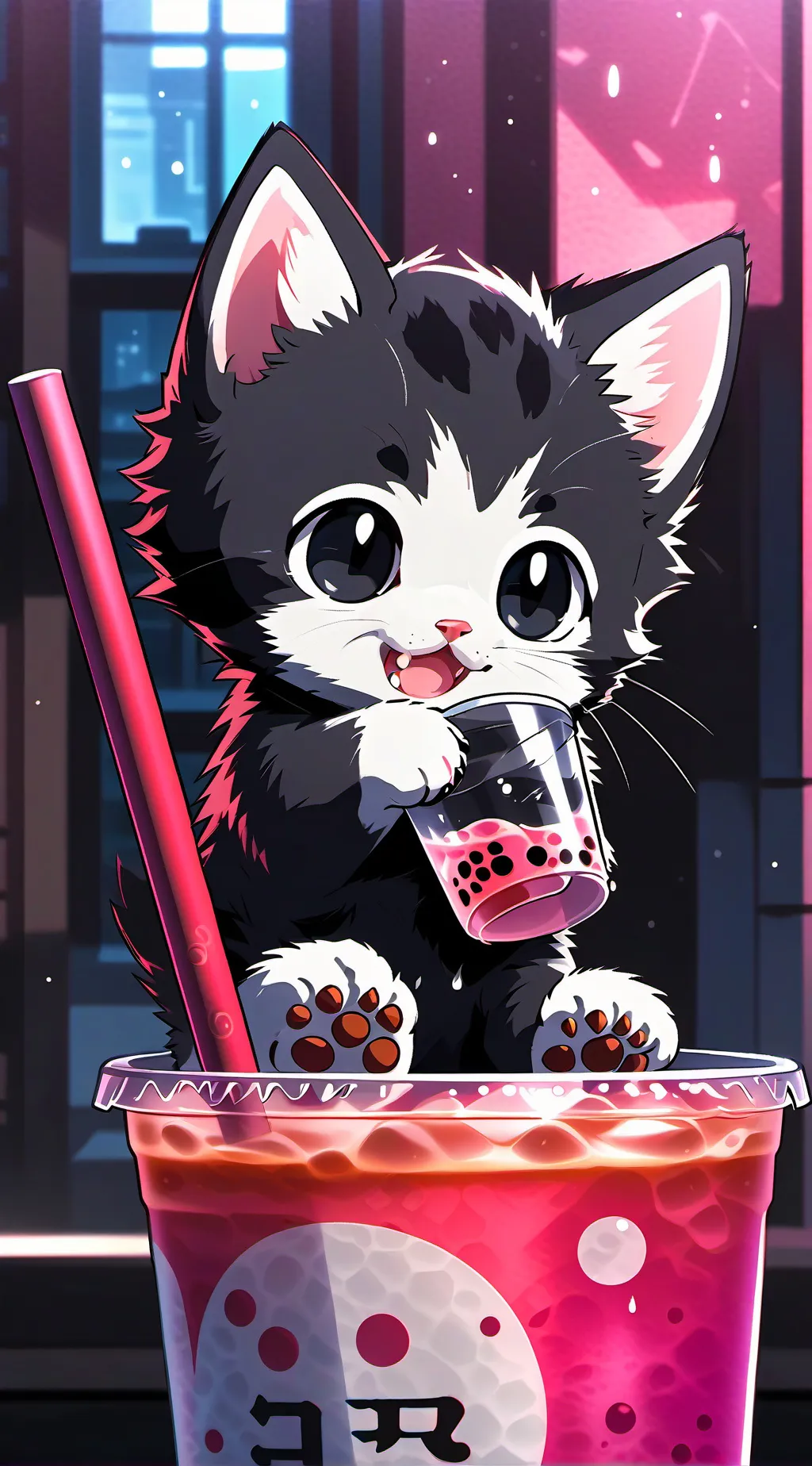 ai character: Kitten  background