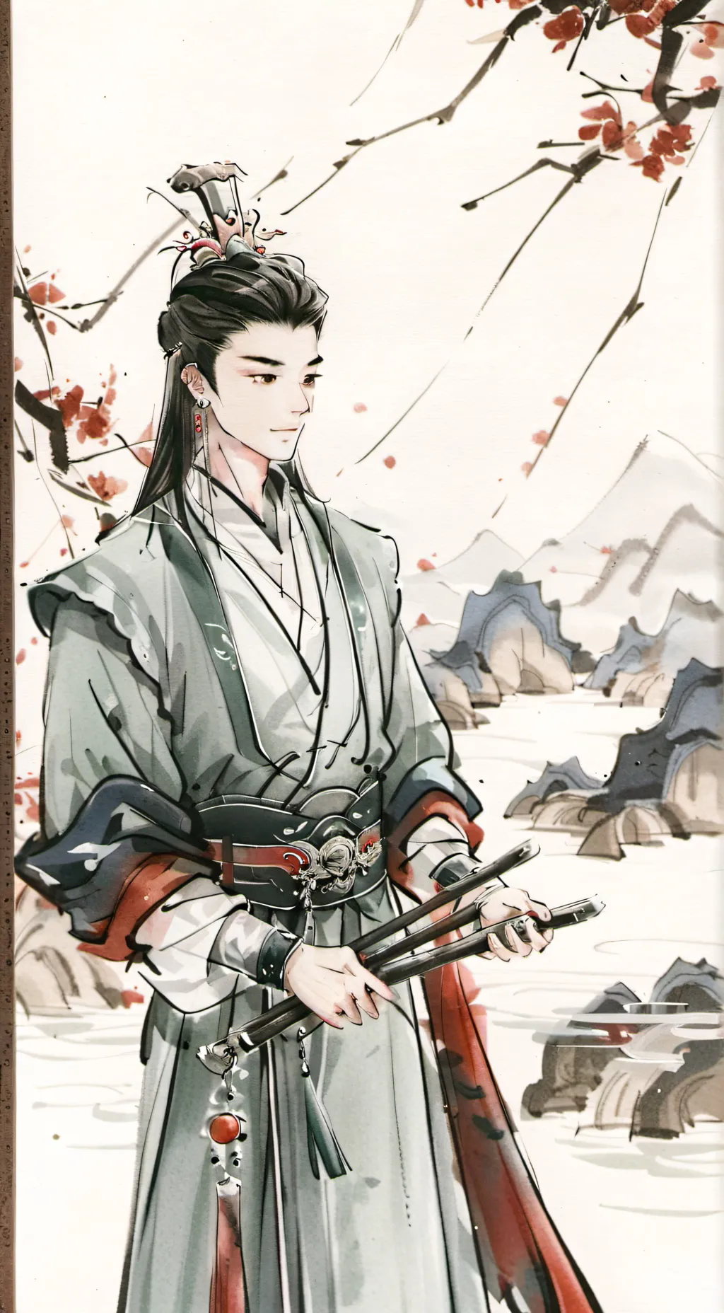 ai character: Chinese guy. background