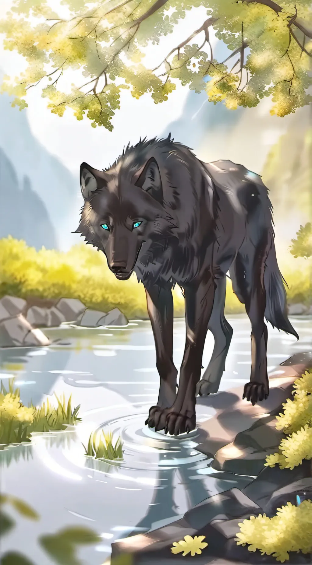 ai character: 🖤🐺Wolf🐺🖤 background
