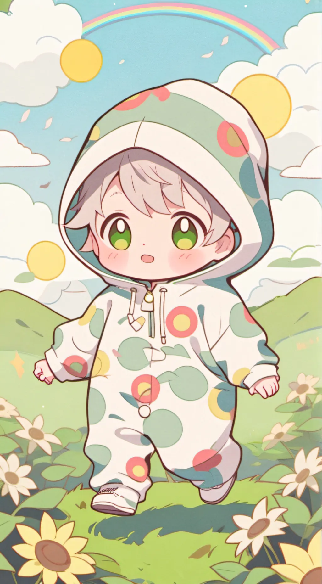 ai character: Sun babies background
