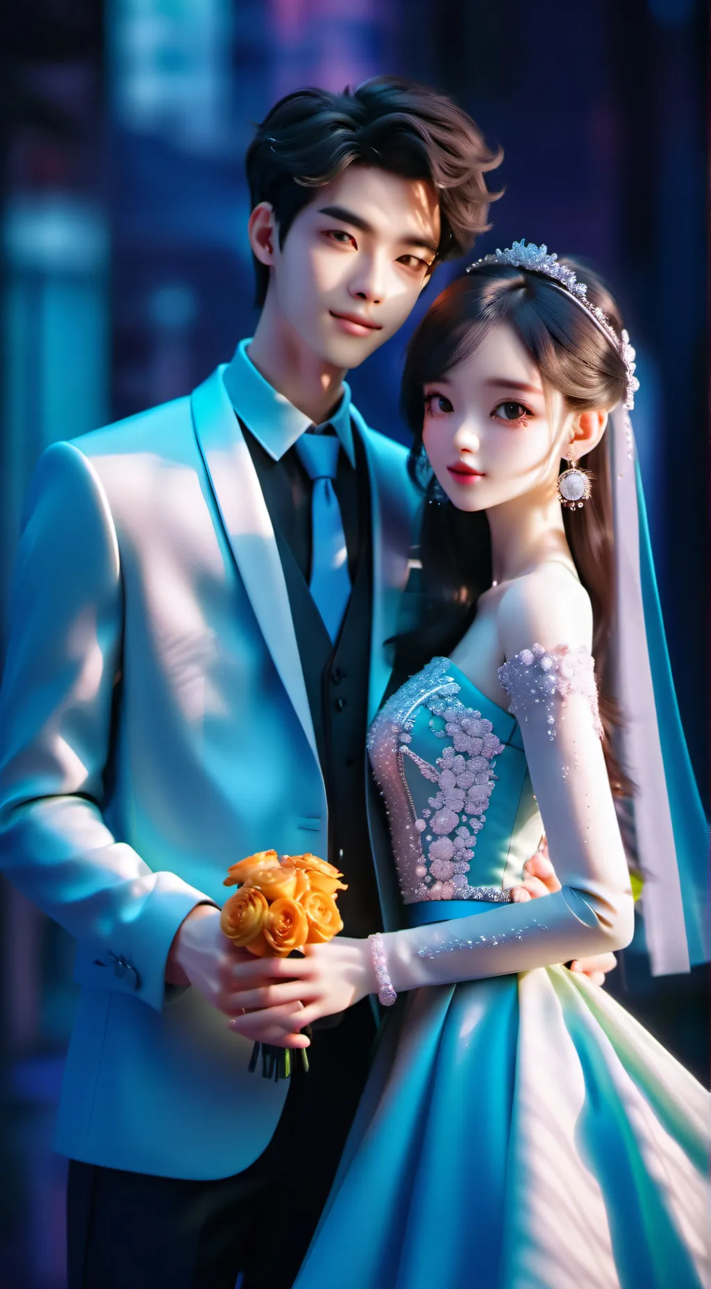ai character: Wedding day background