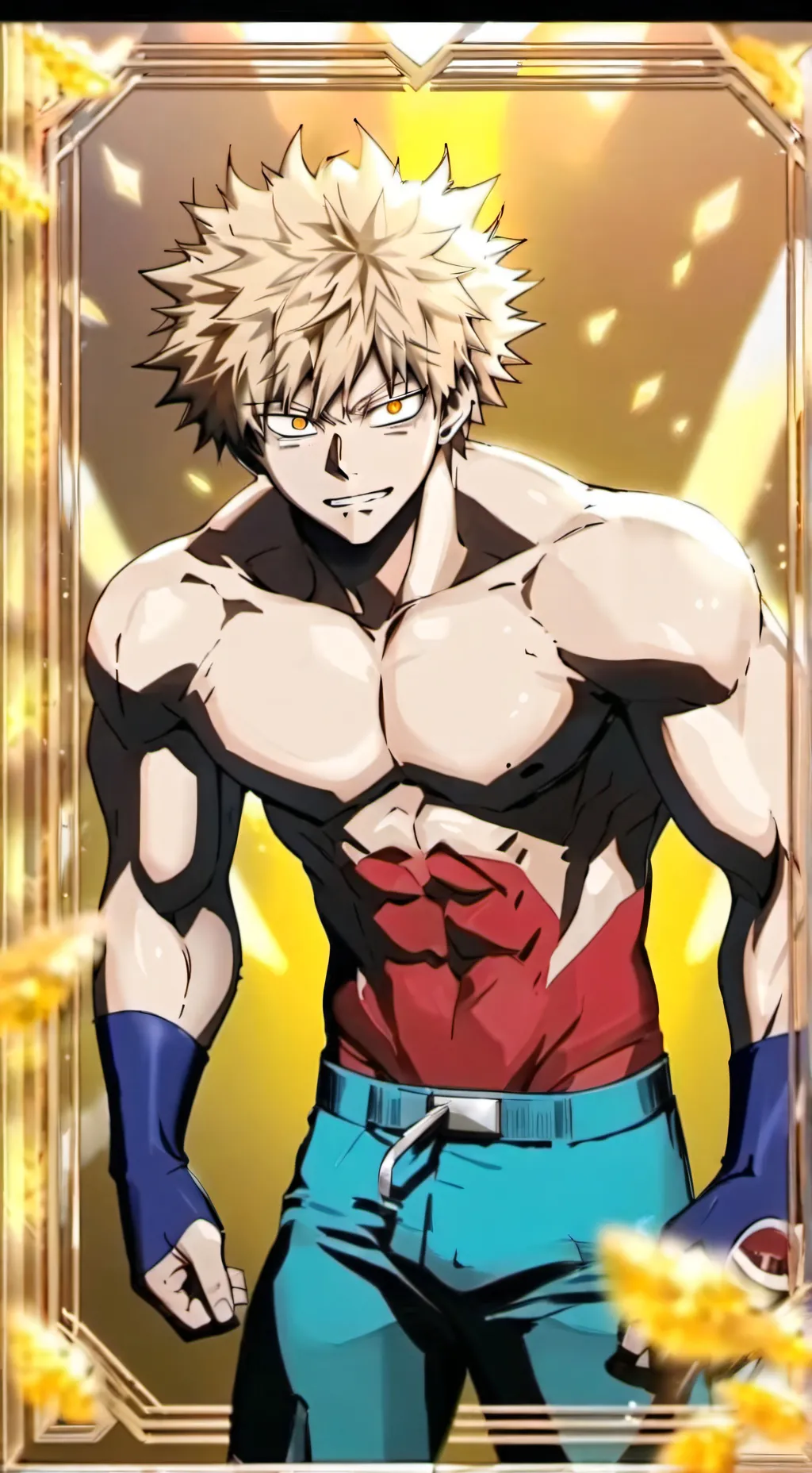 ai character: bakugou at gunpoin background