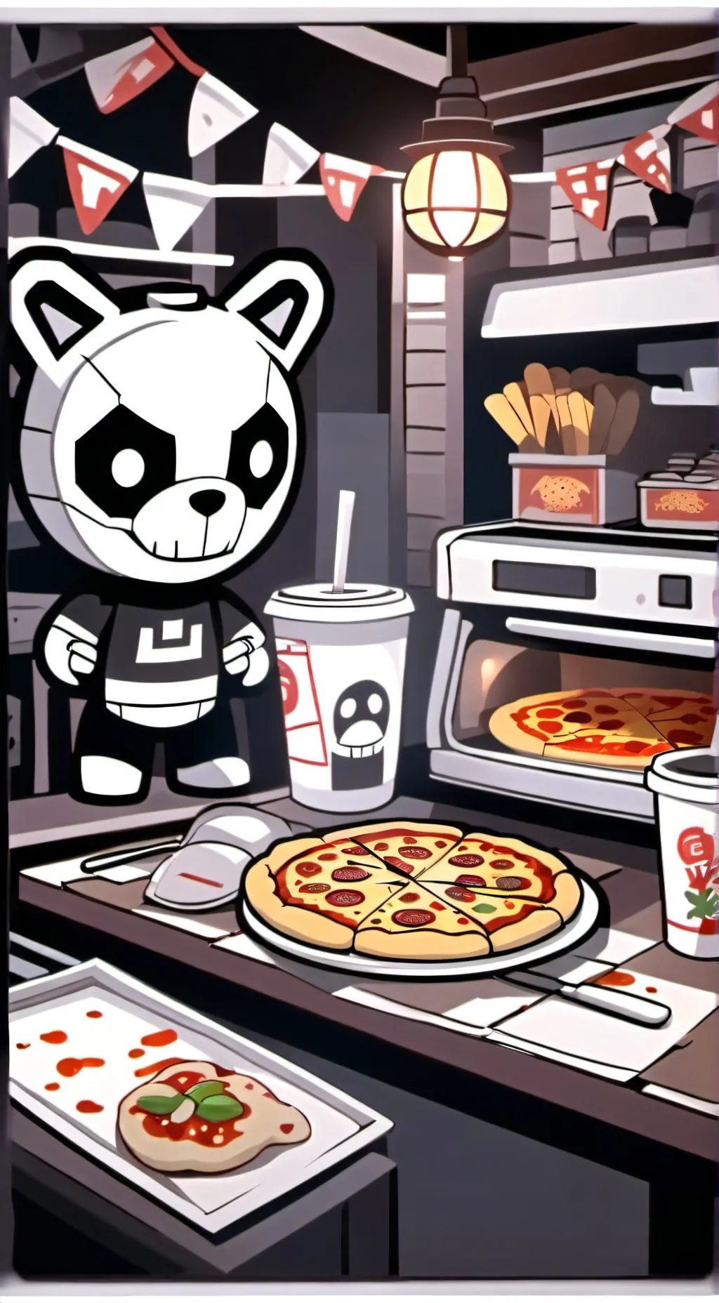 ai character: ➡One Piece ✖ FNAF  background