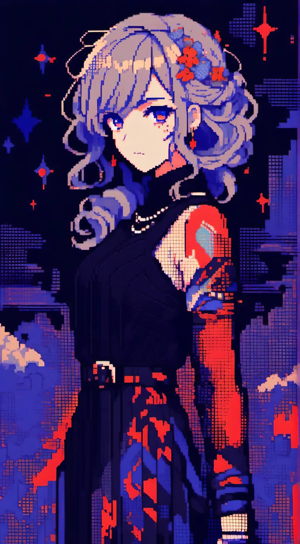 ai character: Brittney blue background