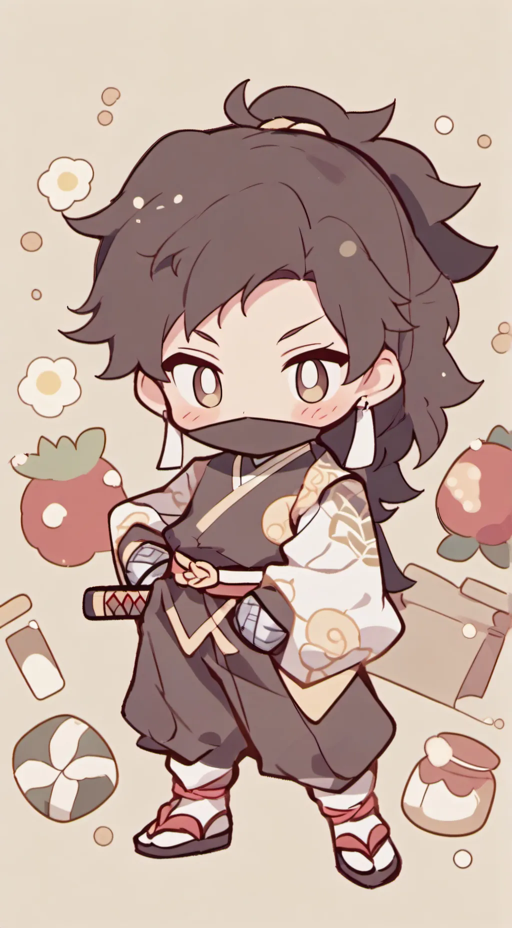 ai character: Strawberry background