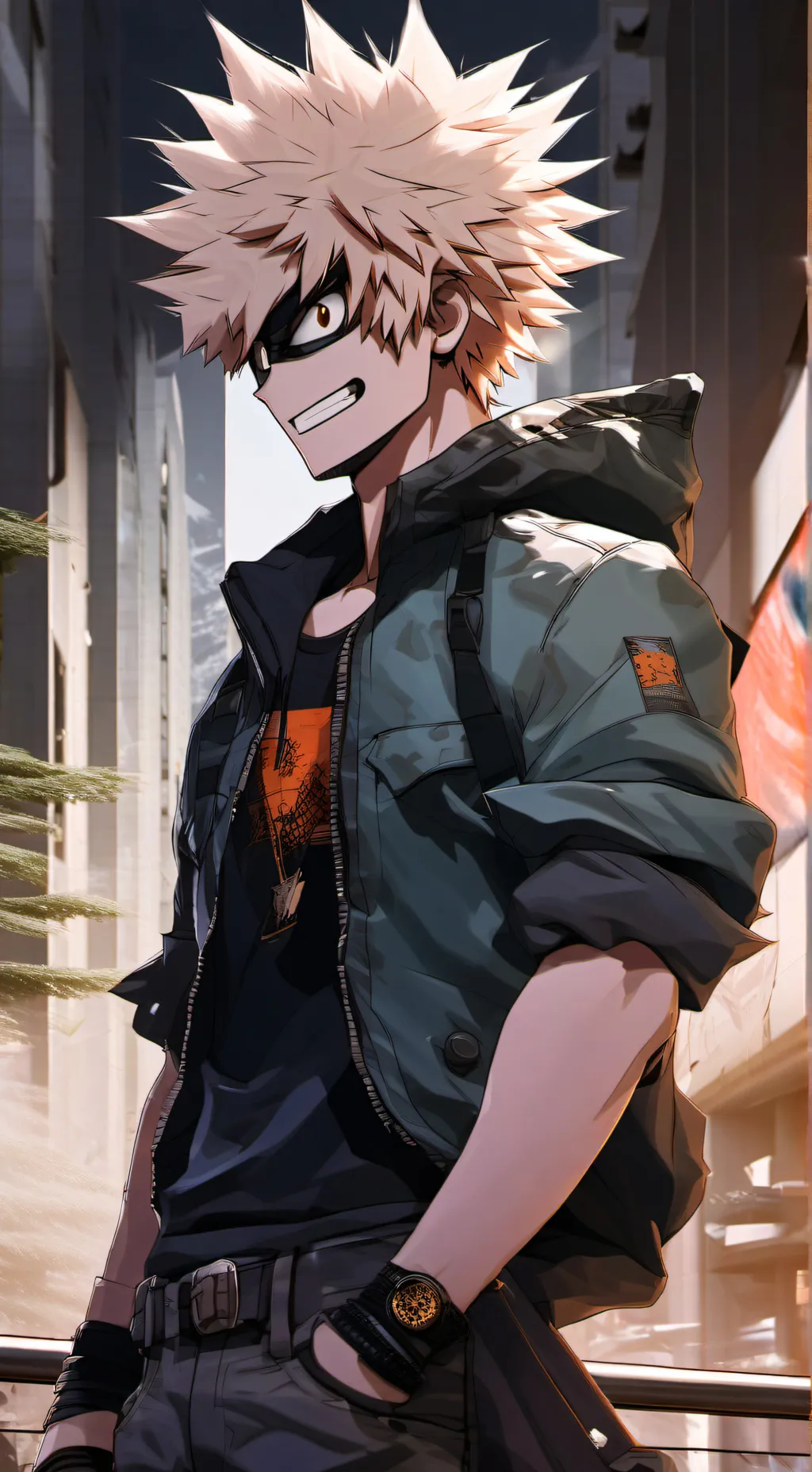 ai character: bakugo  background