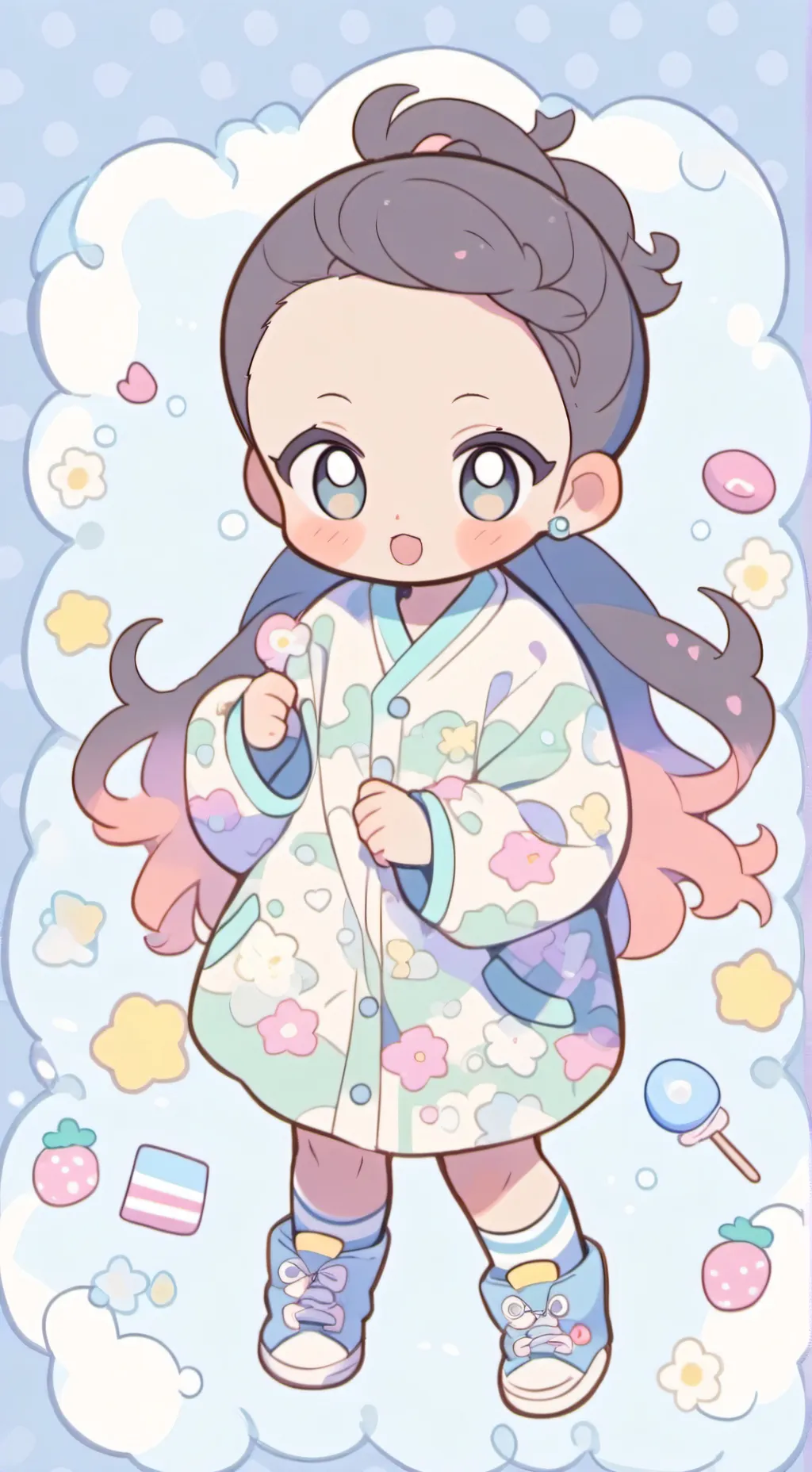 ai character: Family 💖❤️🩵💙🩷💚💛🧡💜 background