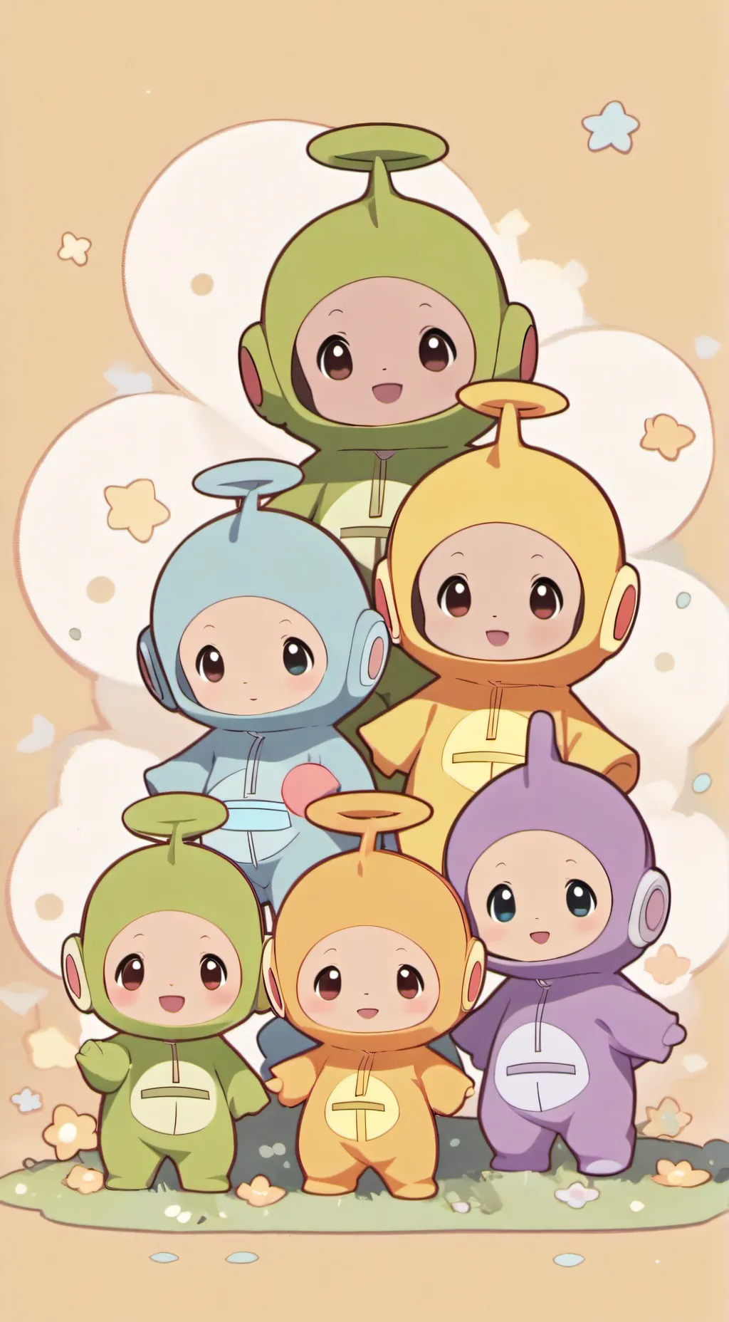 ai character: TiddlyTubbies 💖💝 background