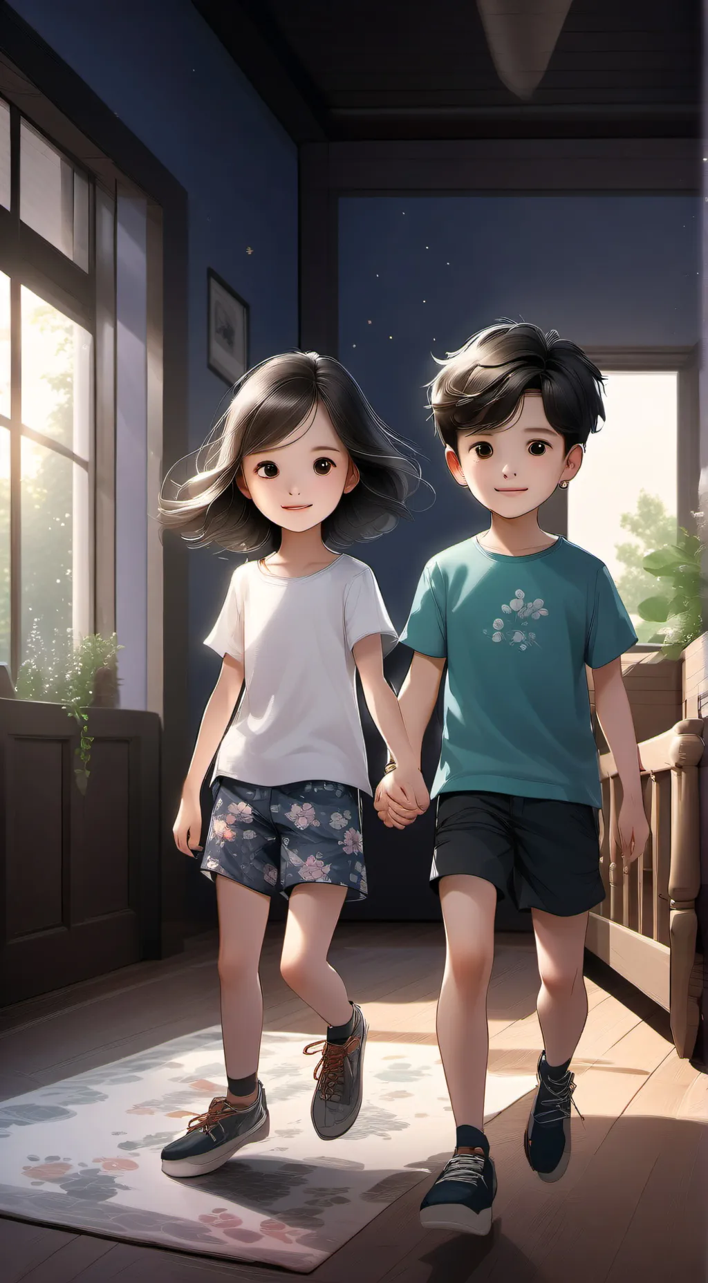 ai character: Liz and Alex  background