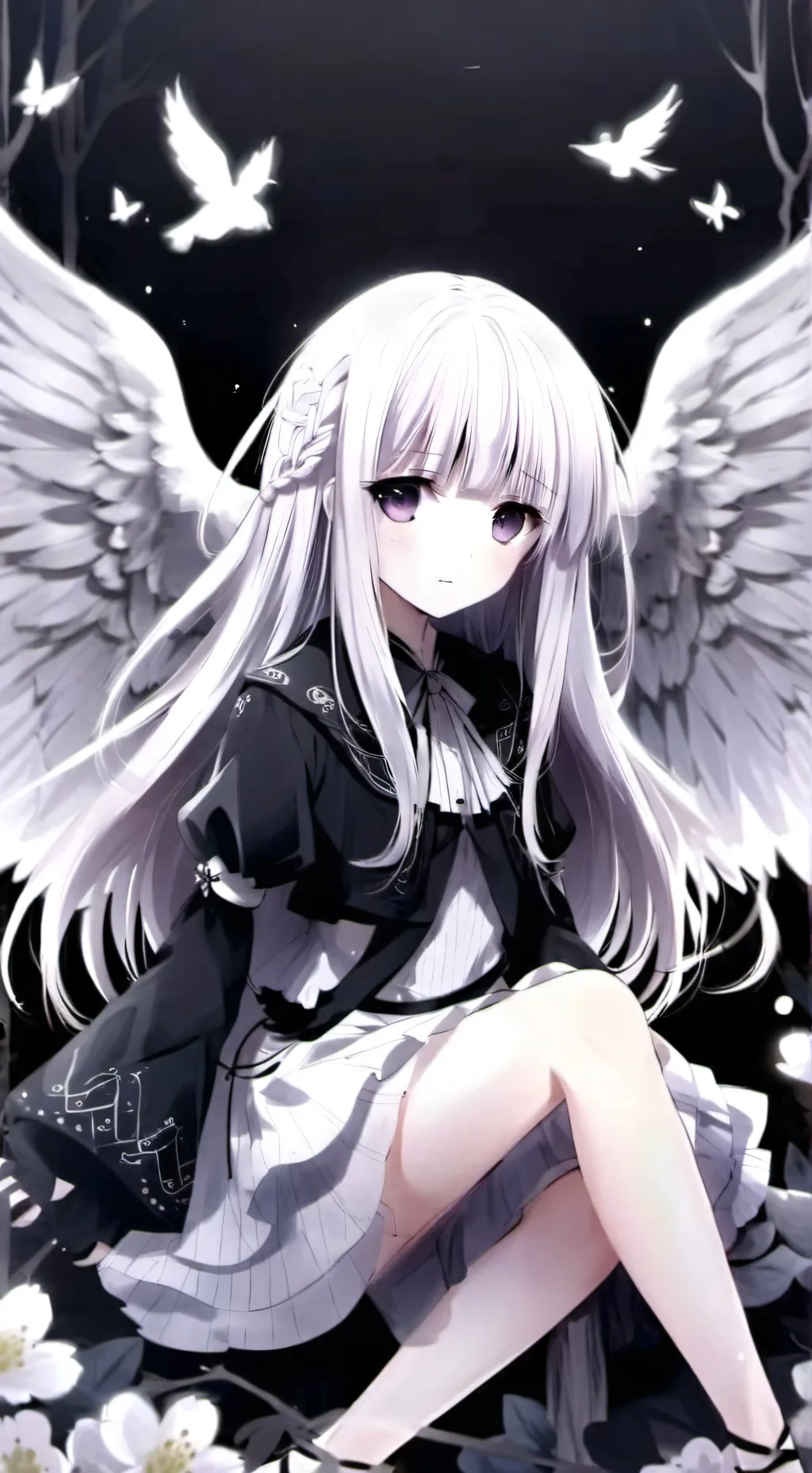 ai character: summer dark Angel background