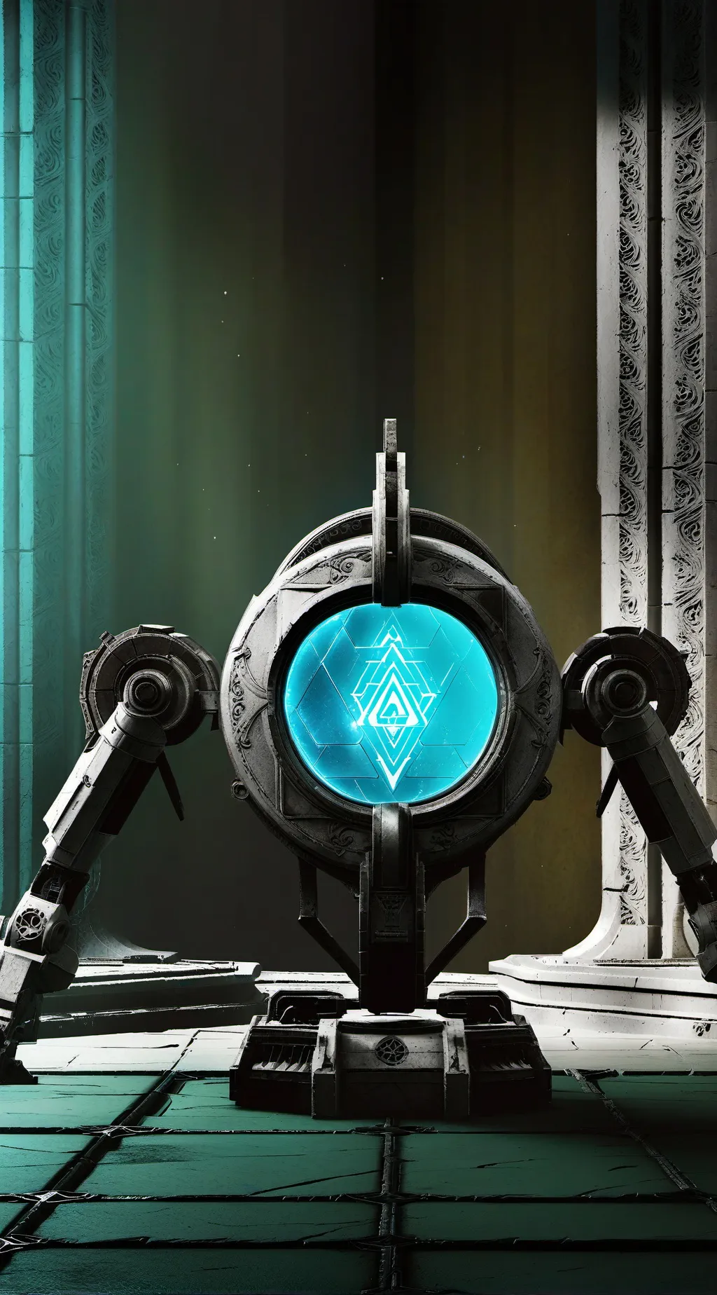 ai character: The vault of glass background