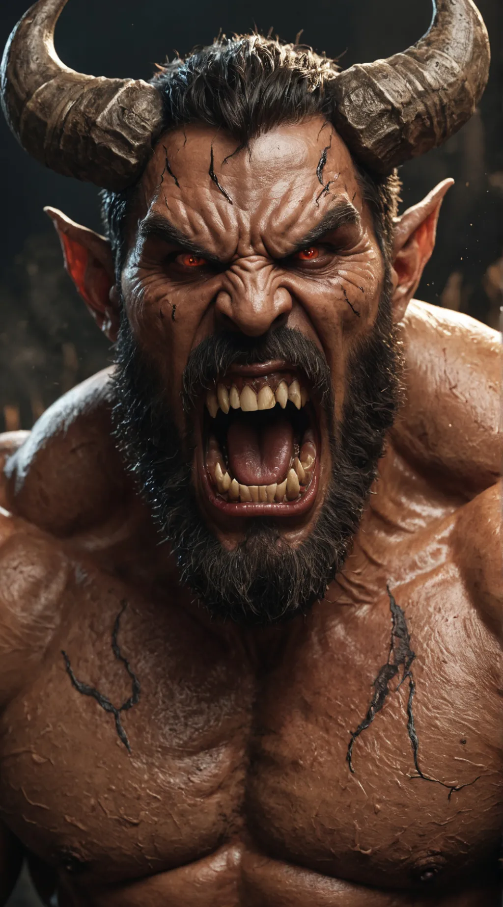 ai character: Hungry evil demon  background