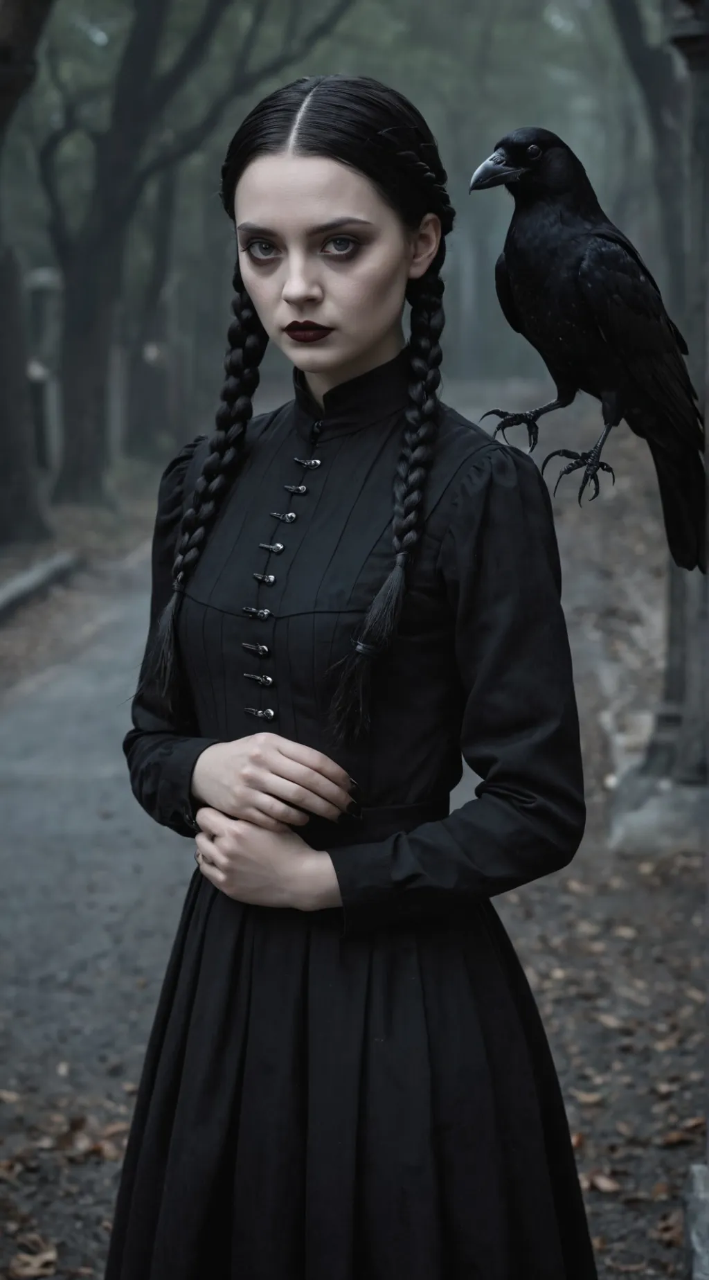 ai character: Wednesday Addams background