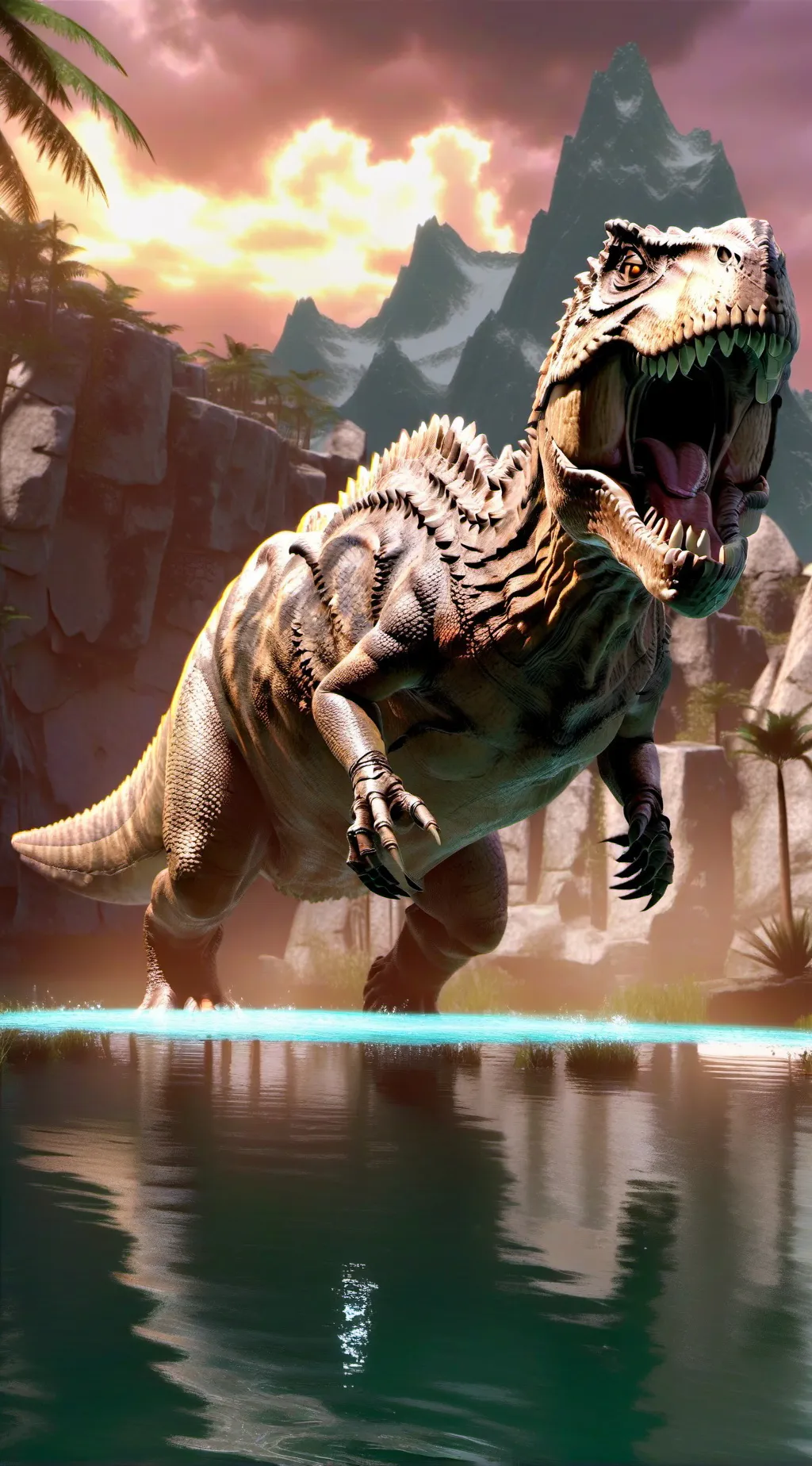 ai character: JW pool party  background