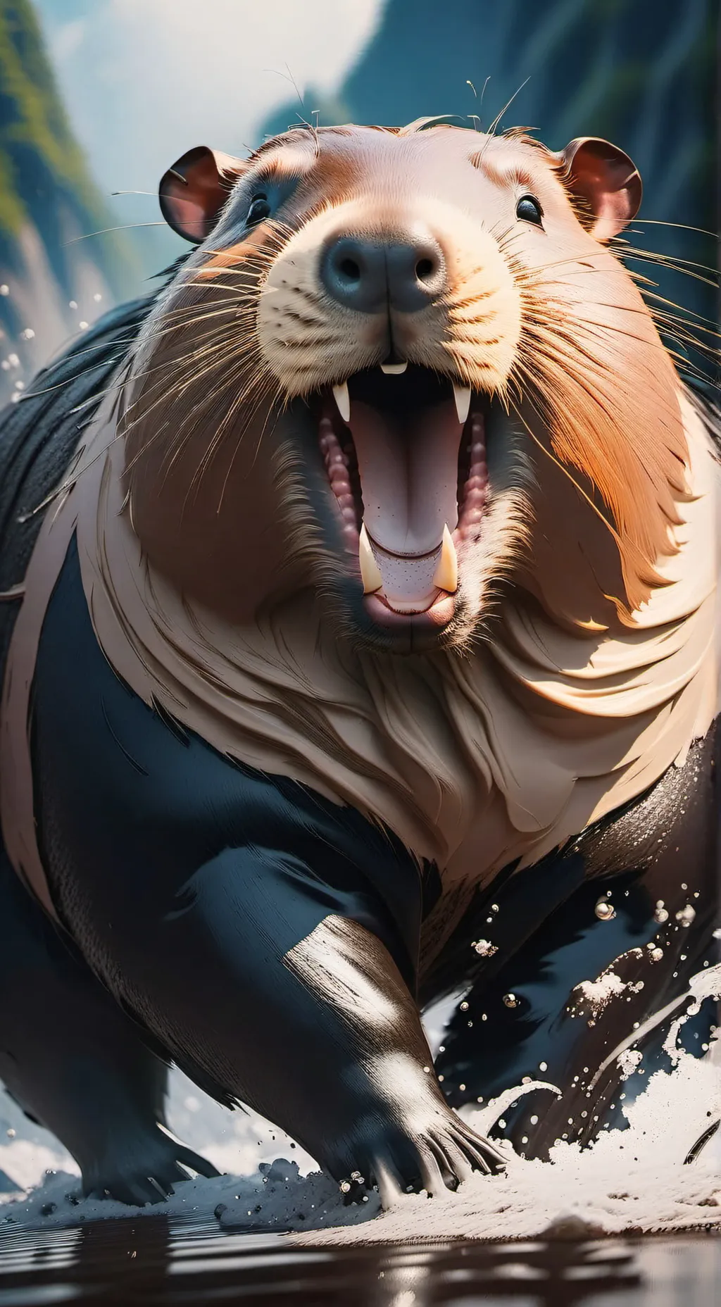 ai character: giant capybara  background