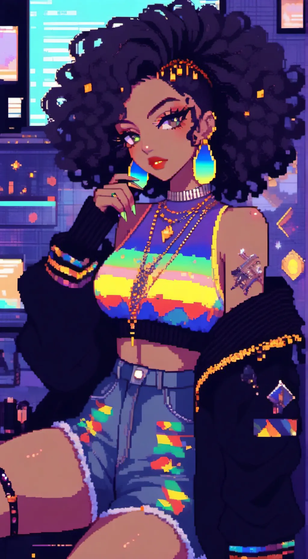 ai character: Baddie👁️🫦👁️💅🏽 background