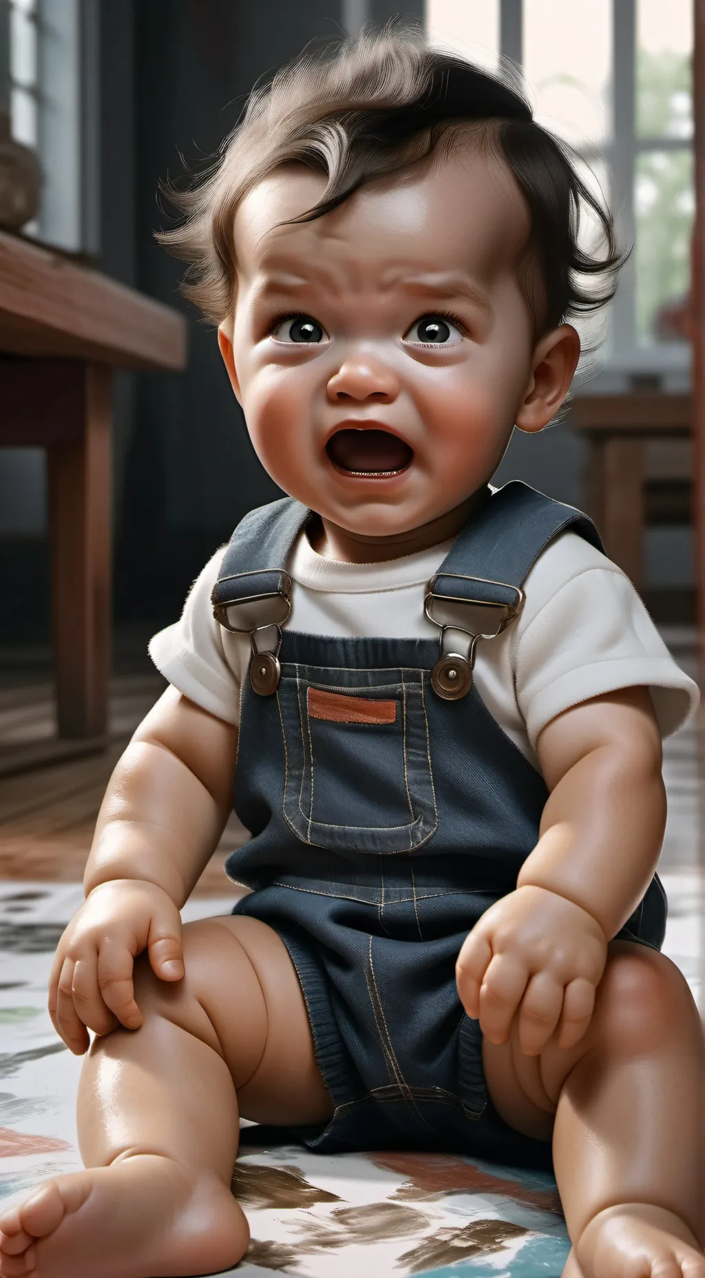 ai character: ugly stupid baby background