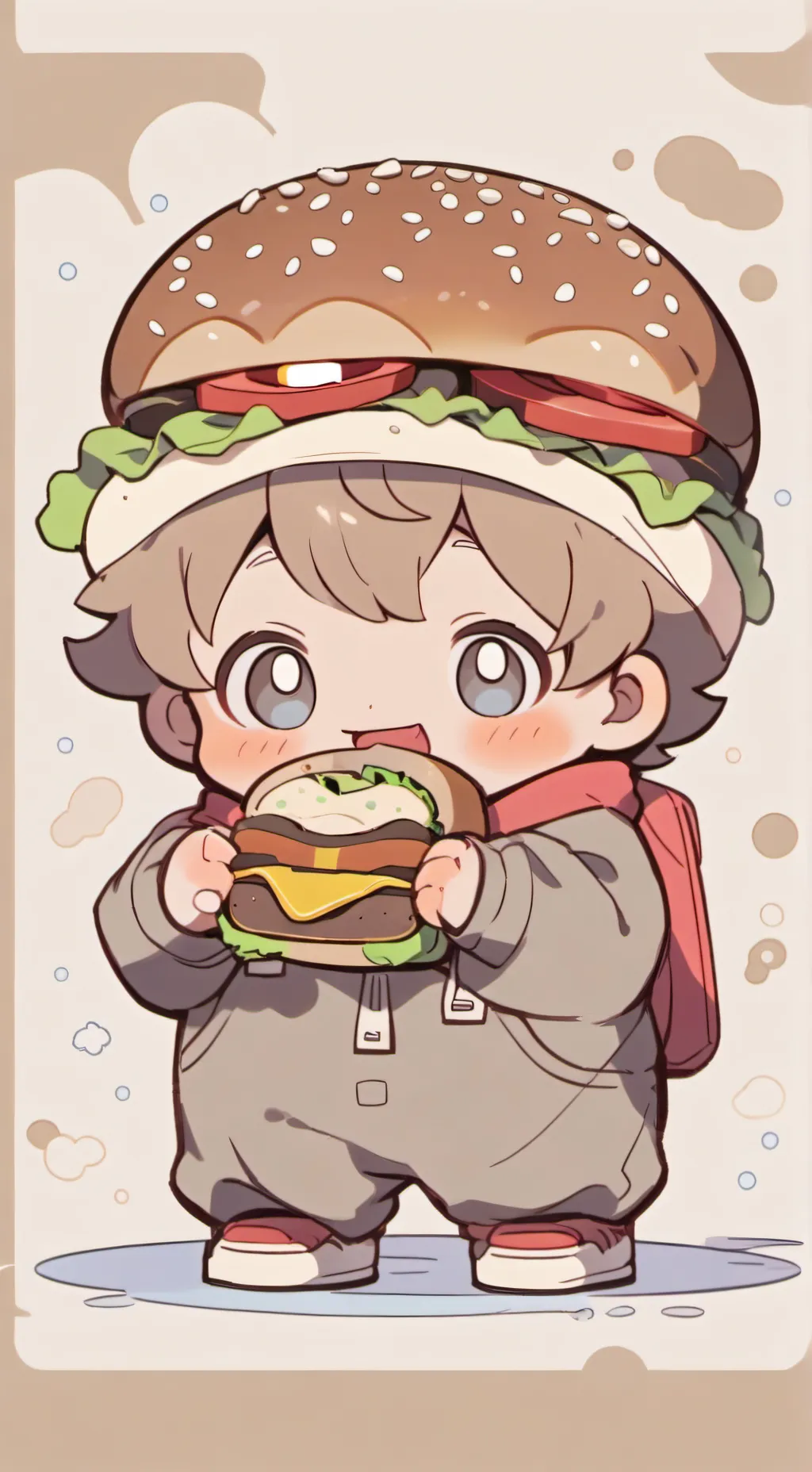 ai character: Burger boy background