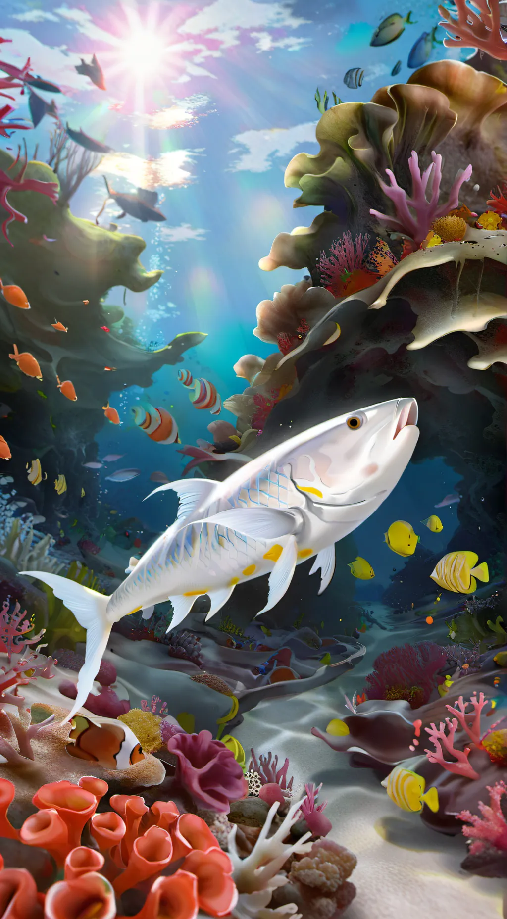 ai character: Fish background