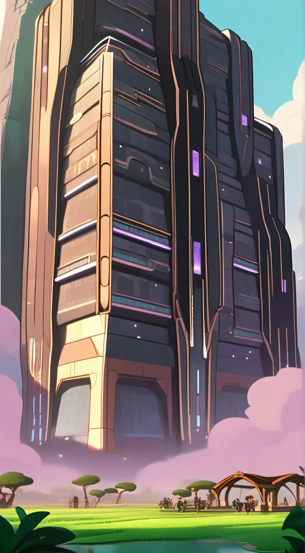 ai character: Hotel of giants. background