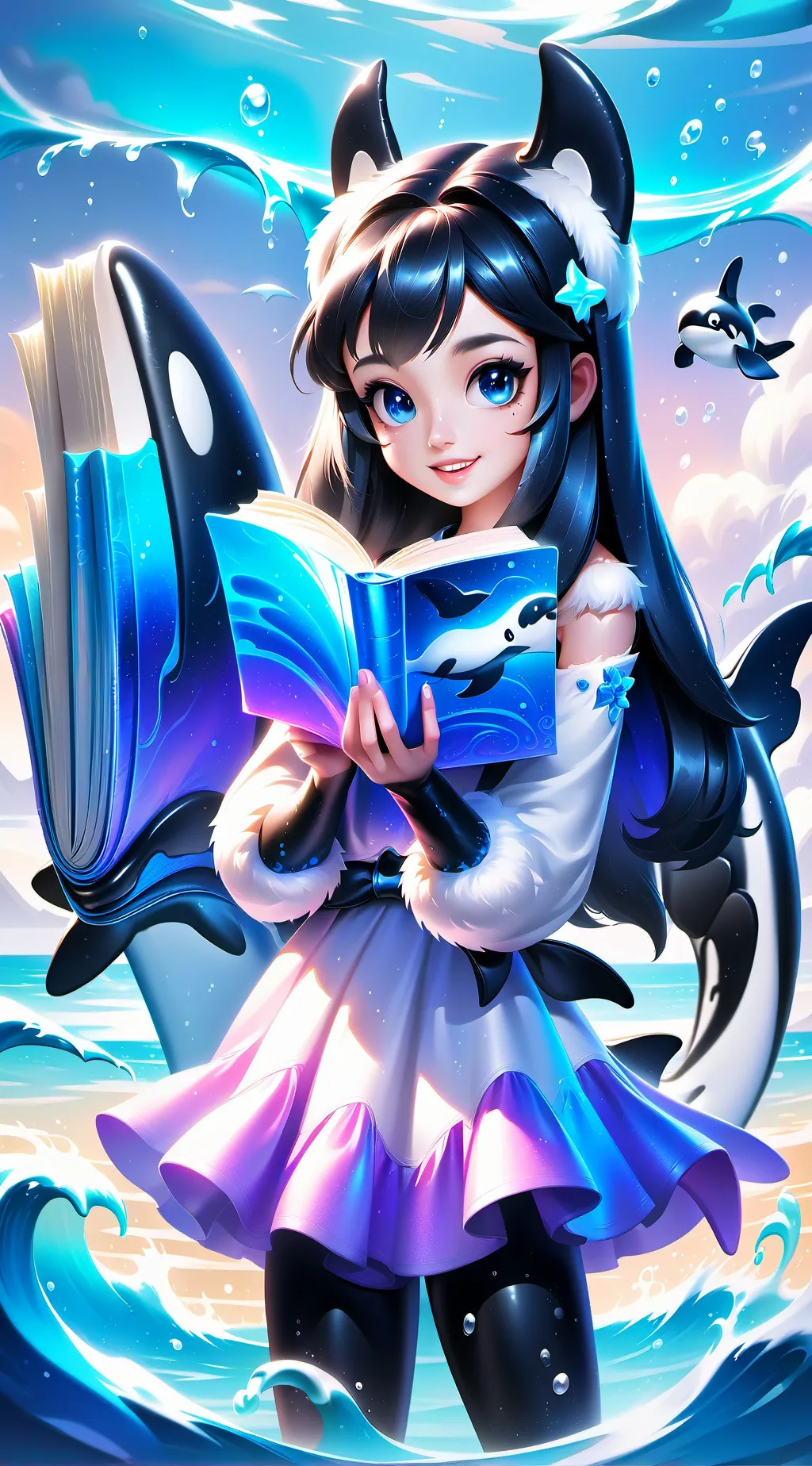 ai character: Orca Spirit Furry background