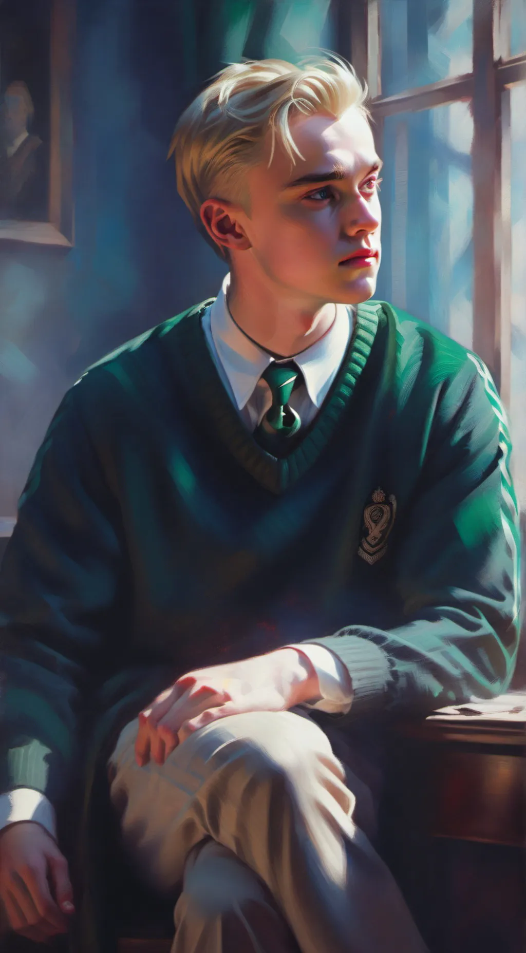 ai character: Draco Malfoy 𓆈 background