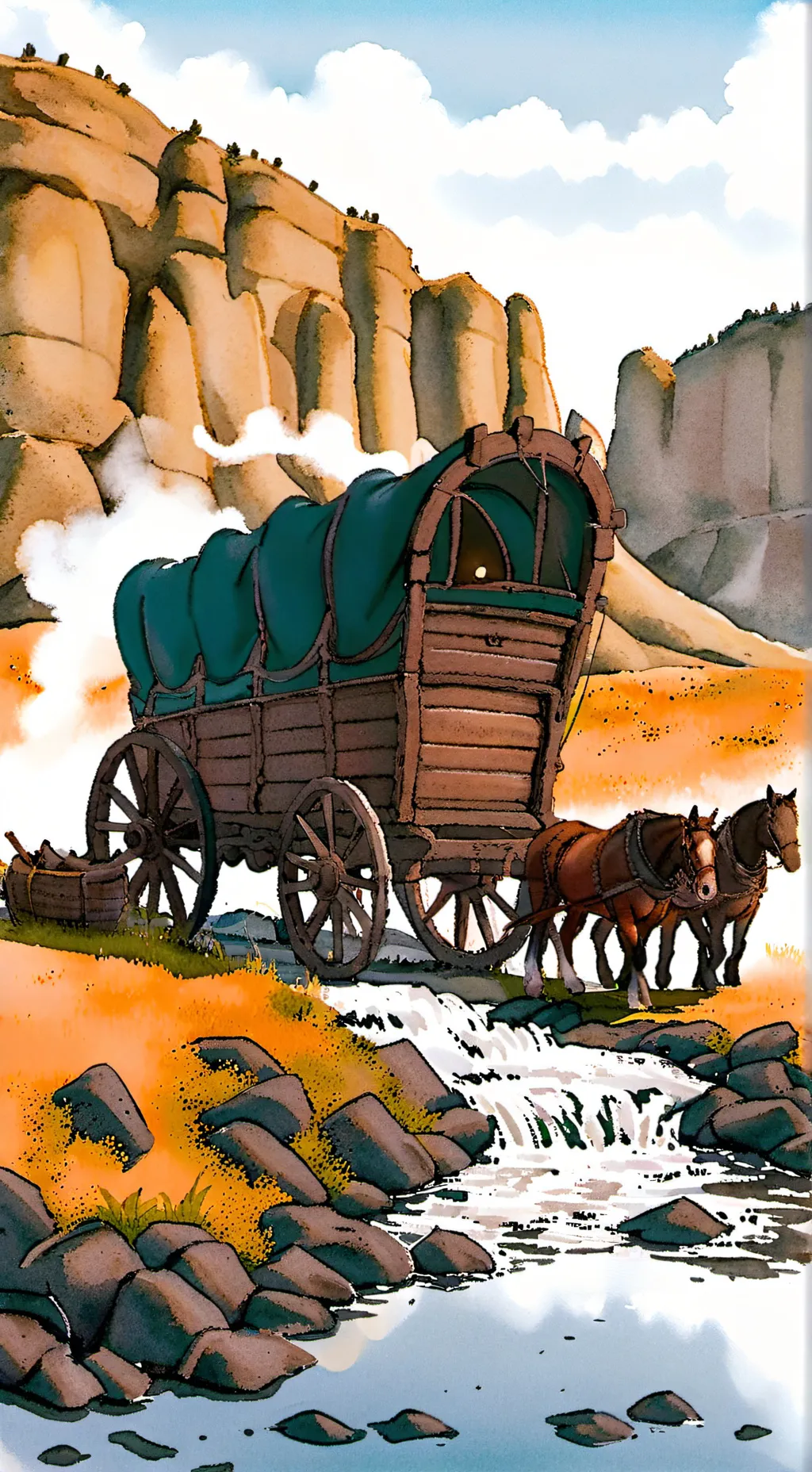 ai character: Cod Oregon trail background