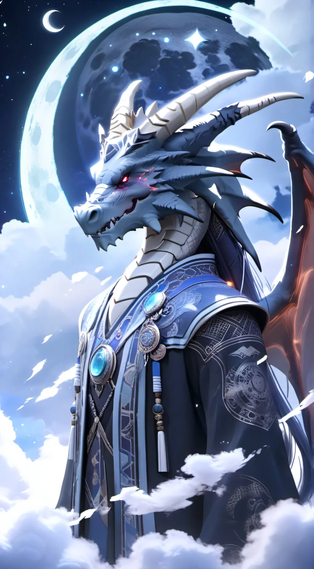 ai character: moon background