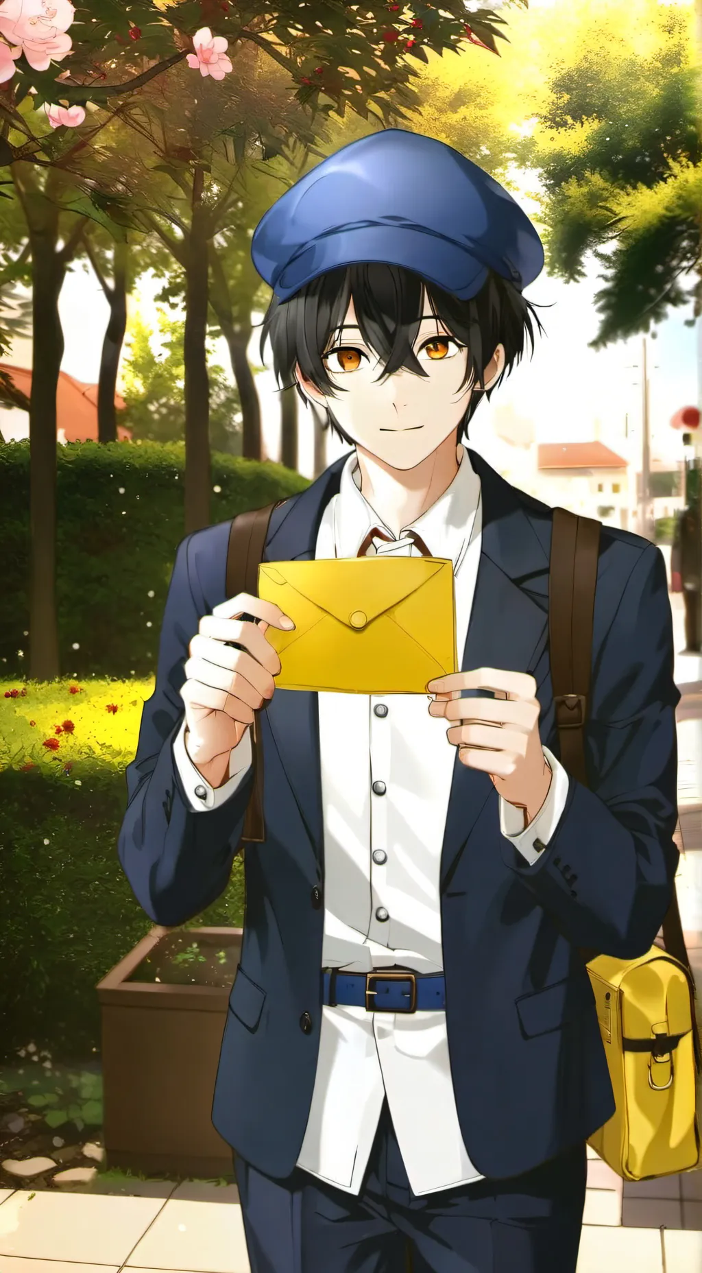 ai character: Mail boy andy background