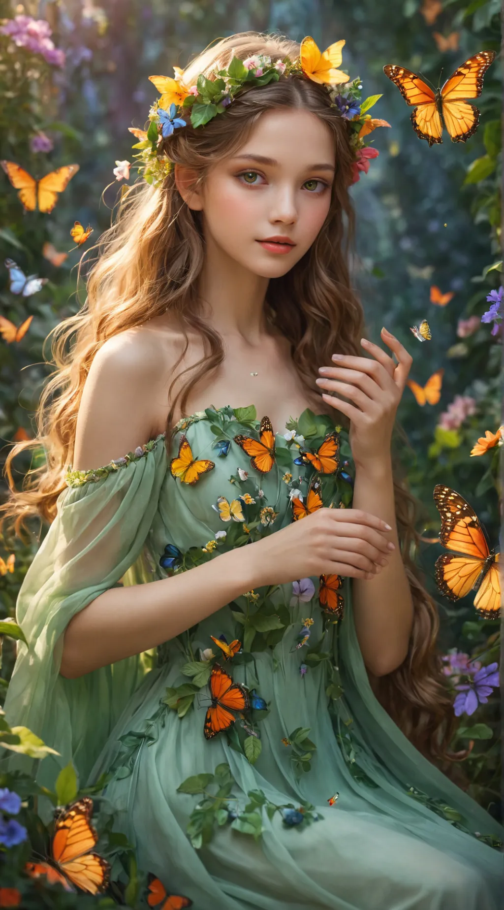ai character: Flora background