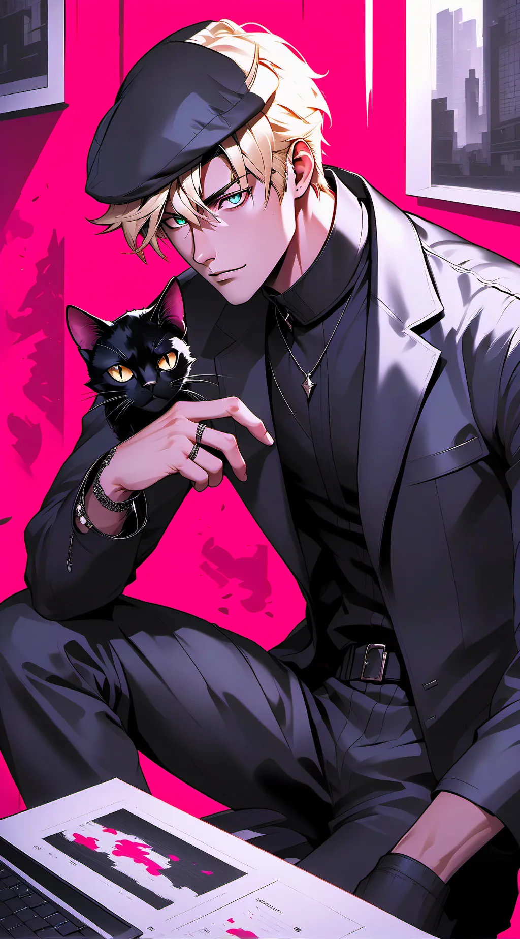 ai character: Chat noir background