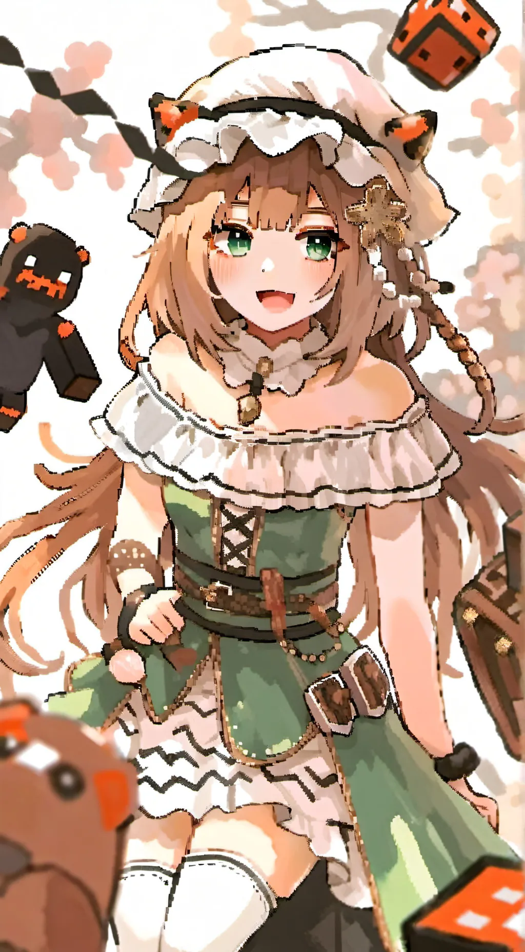 ai character: galisia Minecraft  background