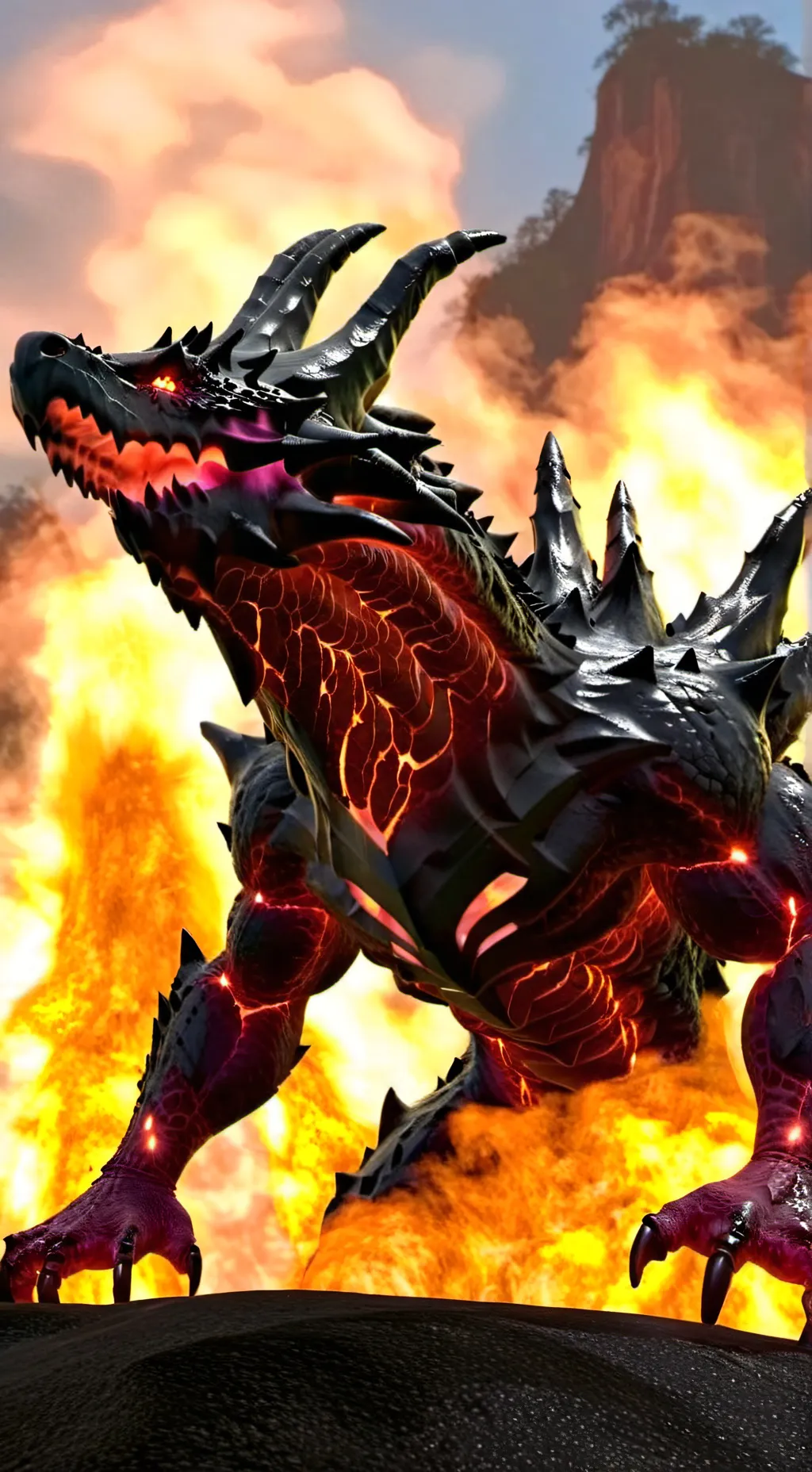 ai character: lava background