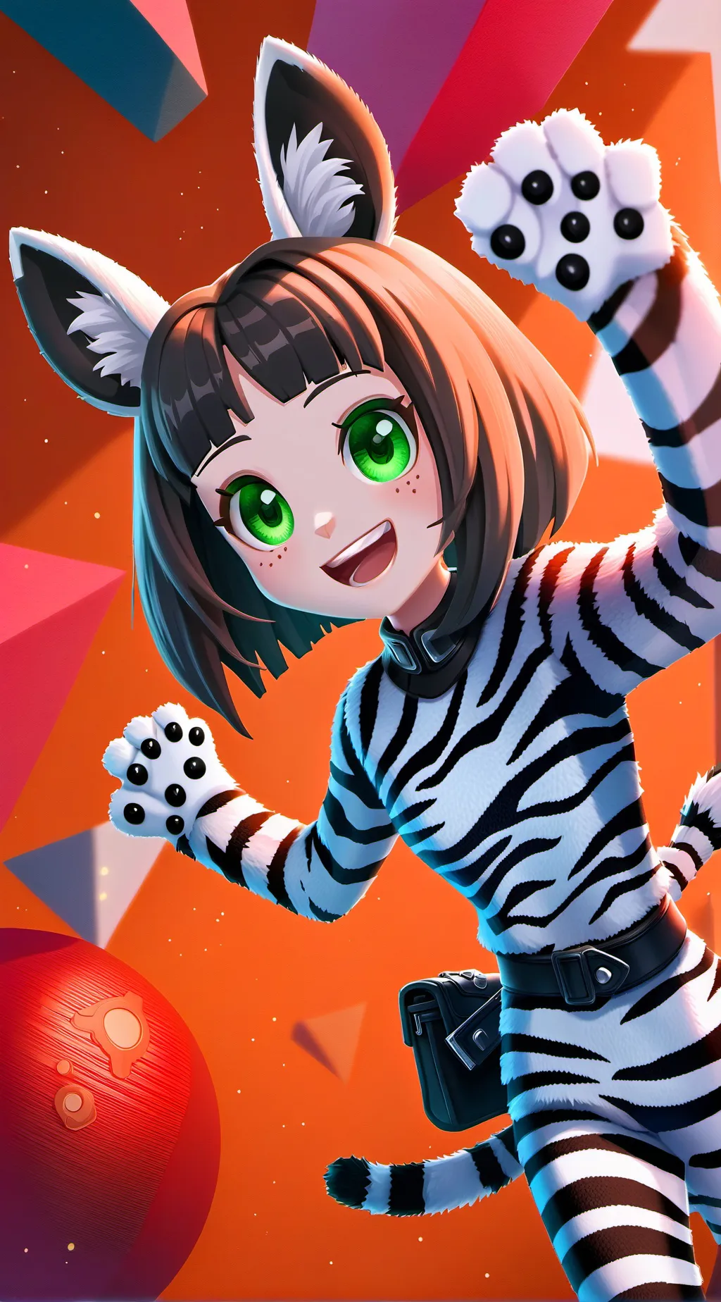 ai character: Zebra Spirit Furry background
