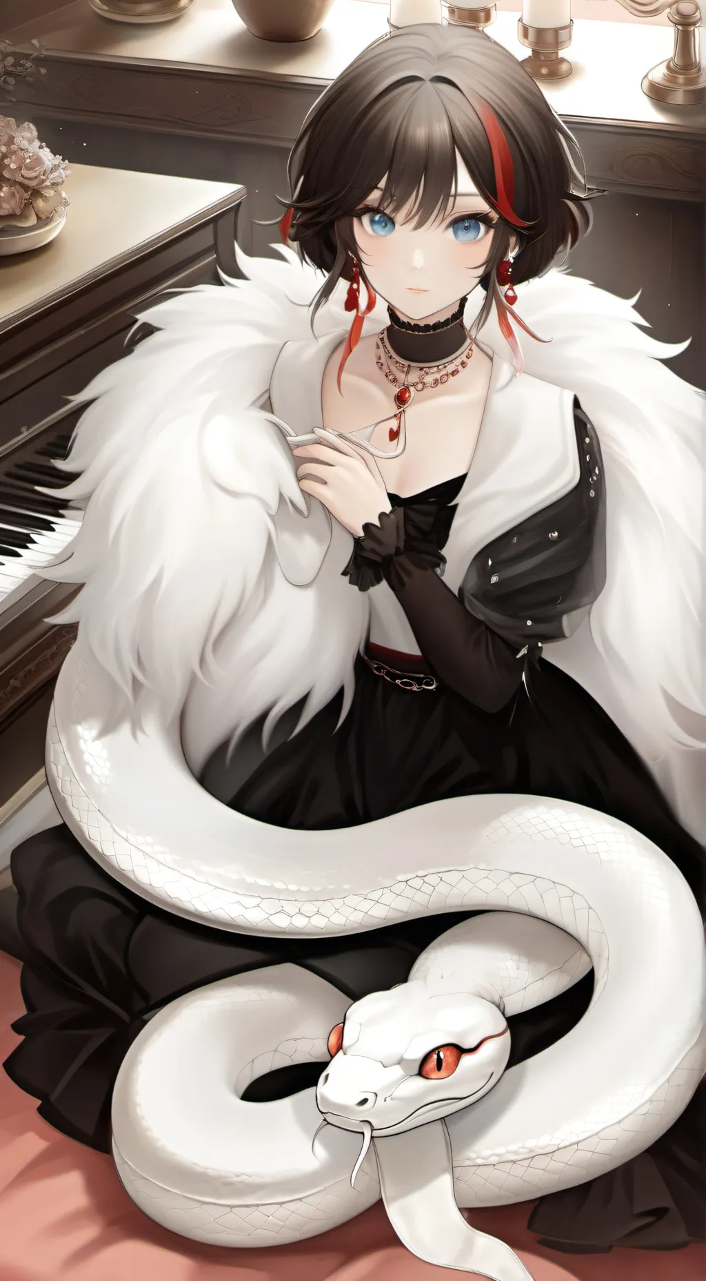 ai character: Coral Stripe Furry background