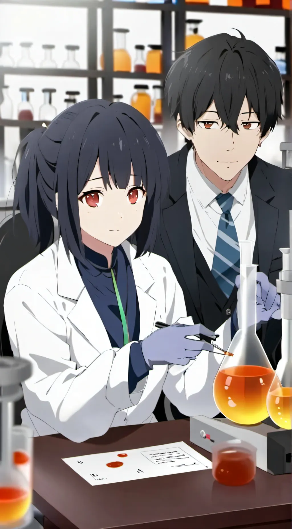 ai character: lab experiment background