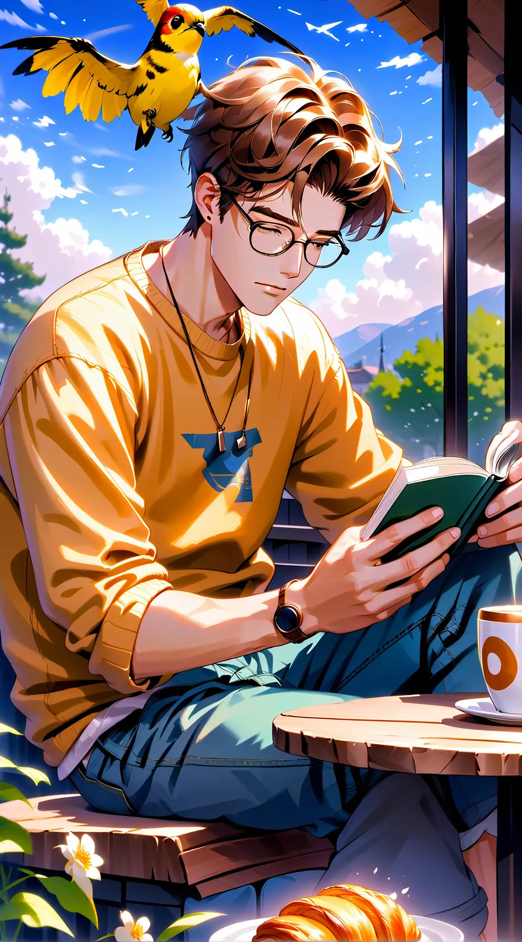 ai character: Theo background