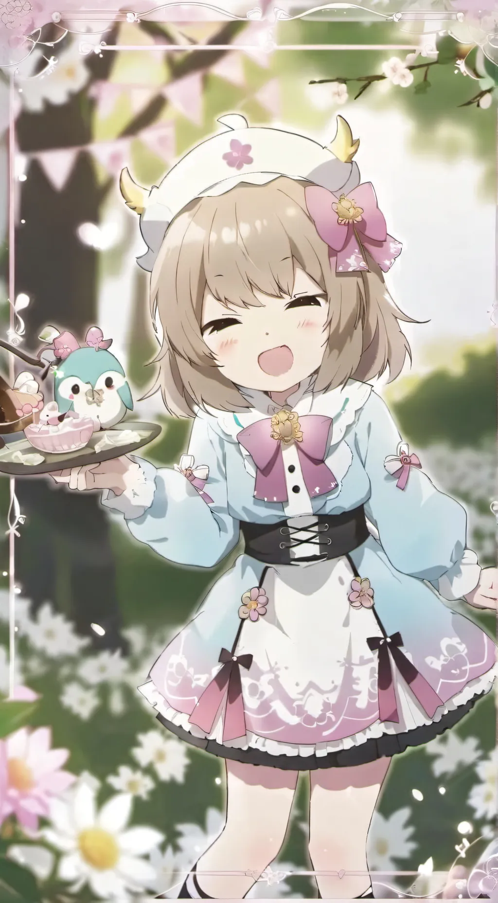 ai character: strawberry :3 background