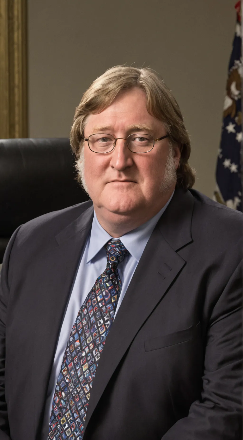ai character: Gabe Newell background