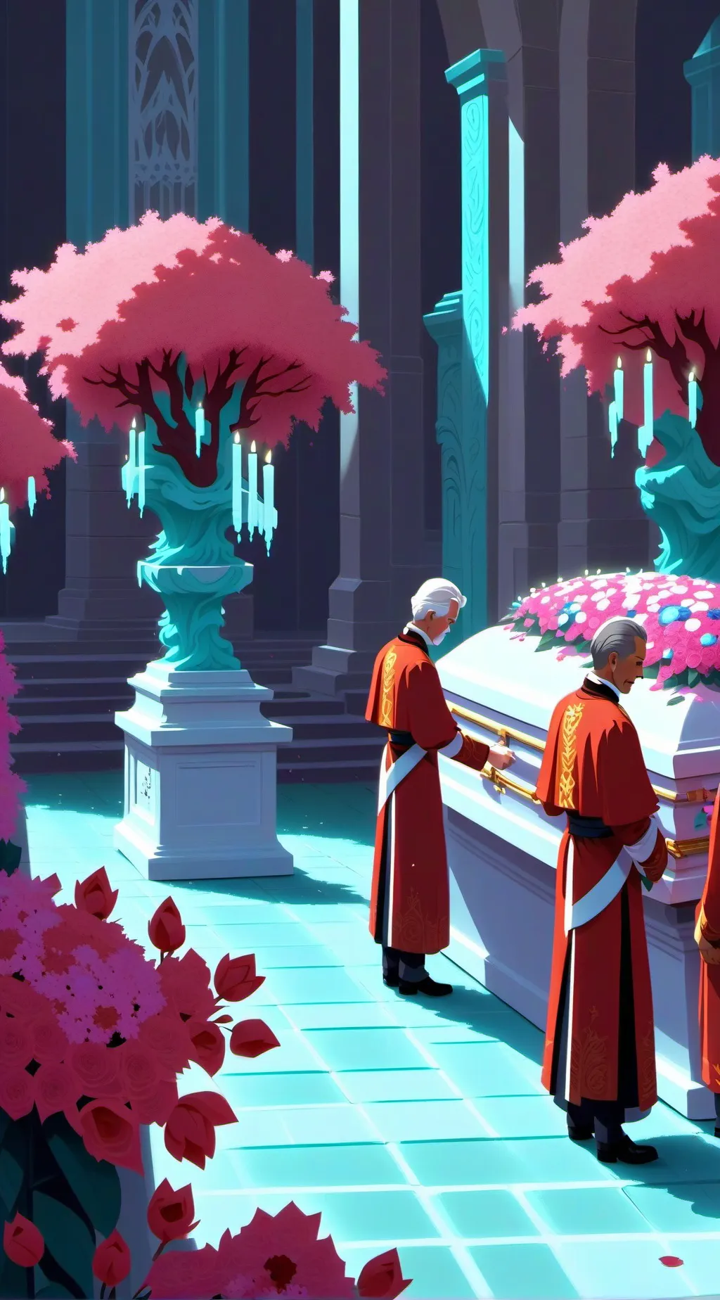 ai character: funeral background